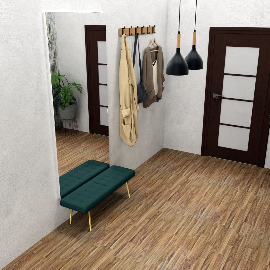 Κρεμαστό φωτιστικό οροφής NOAK WOOD 2xE27/15W/230V μαύρο/οξιά