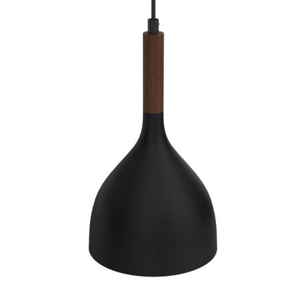 Κρεμαστό φωτιστικό οροφής NOAK WOOD 2xE27/15W/230V μαύρο/οξιά
