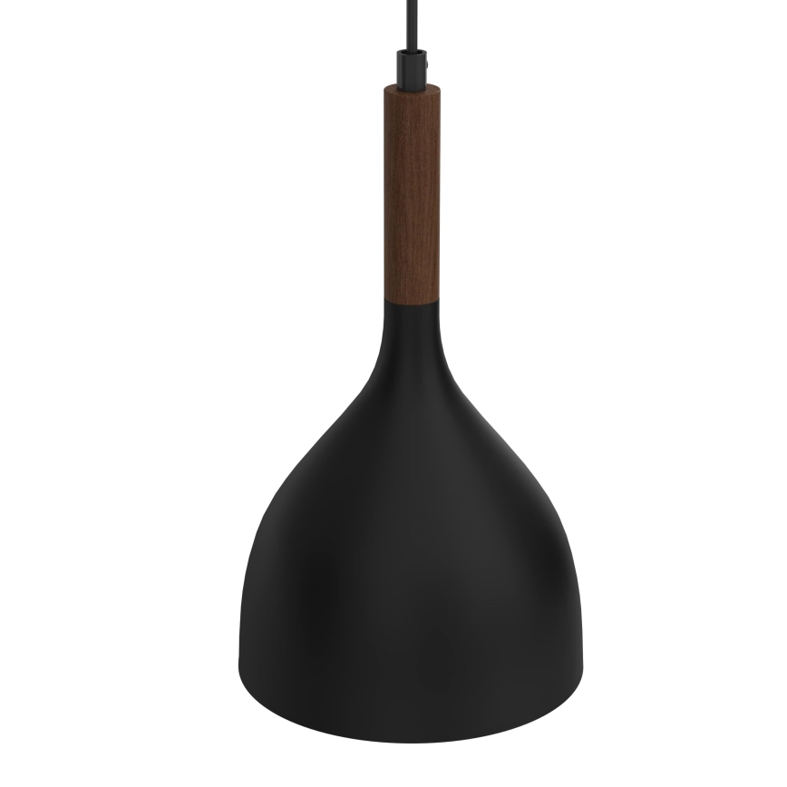 Κρεμαστό φωτιστικό οροφής NOAK WOOD 2xE27/15W/230V μαύρο/οξιά