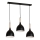 Κρεμαστό φωτιστικό οροφής NOAK WOOD 3xE27/15W/230V μαύρο/οξιά