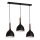 Κρεμαστό φωτιστικό οροφής NOAK WOOD 3xE27/15W/230V μαύρο/οξιά