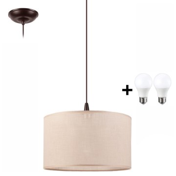 Κρεμαστό φωτιστικό οροφής NOEL 1xE27/60W/230V μπεζ