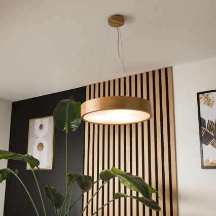 Κρεμαστό φωτιστικό οροφής OAK 3xE27/60W/230V δρυς ø 47,5 cm