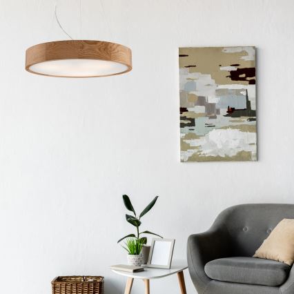 Κρεμαστό φωτιστικό οροφής OAK 3xE27/60W/230V δρυς ø 47,5 cm