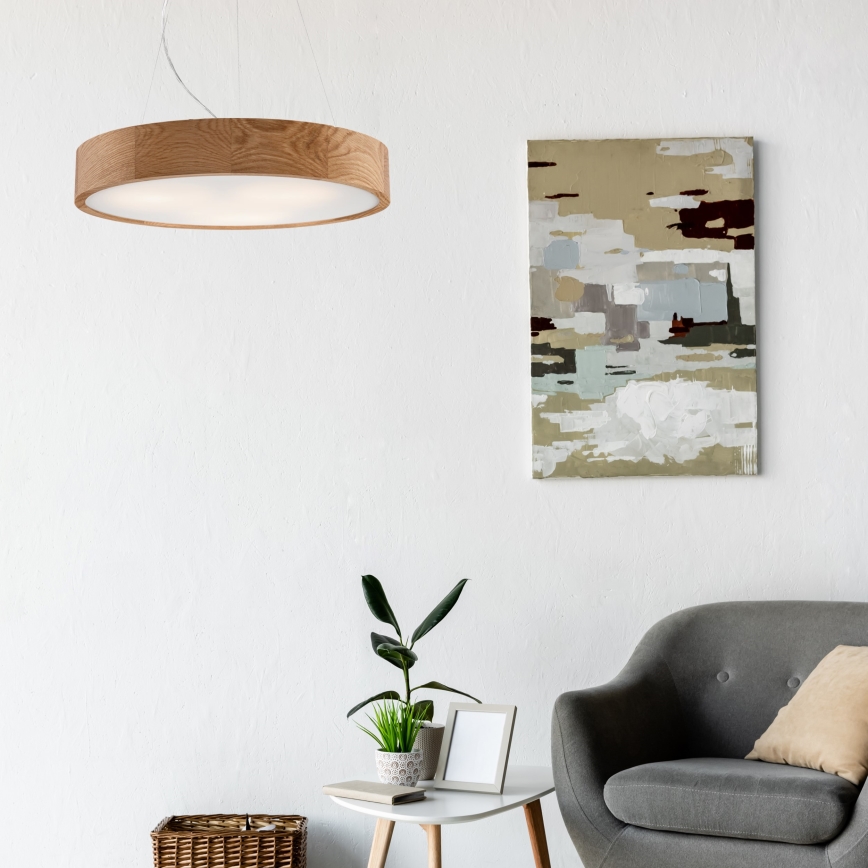 Κρεμαστό φωτιστικό οροφής OAK 3xE27/60W/230V δρυς ø 47,5 cm