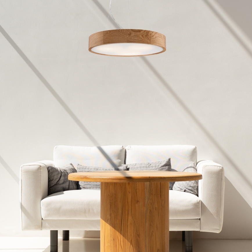 Κρεμαστό φωτιστικό οροφής OAK 3xE27/60W/230V δρυς ø 47,5 cm
