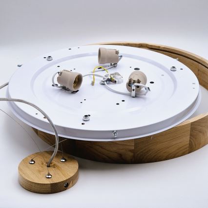 Κρεμαστό φωτιστικό οροφής OAK 3xE27/60W/230V δρυς ø 47,5 cm