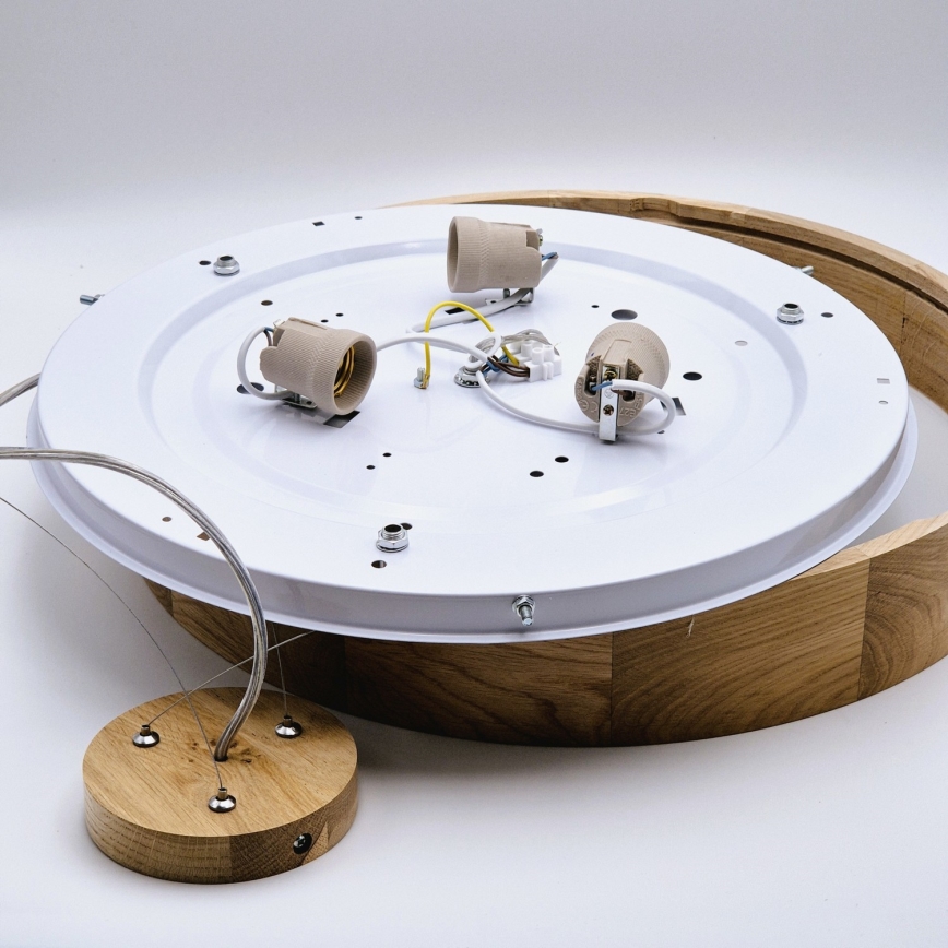 Κρεμαστό φωτιστικό οροφής OAK 3xE27/60W/230V δρυς ø 47,5 cm