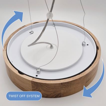 Κρεμαστό φωτιστικό οροφής OAK 3xE27/60W/230V δρυς ø 47,5 cm