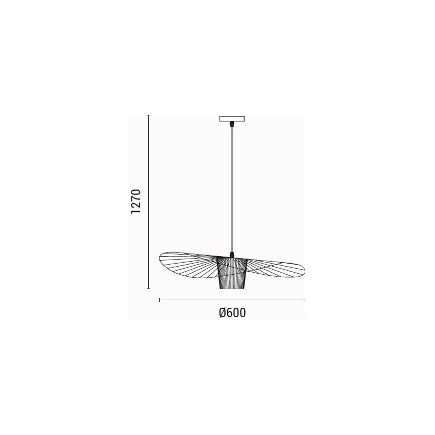 Κρεμαστό φωτιστικό οροφής OGGI 1xE27/40W/230V διάμετρος 60 cm μαύρο