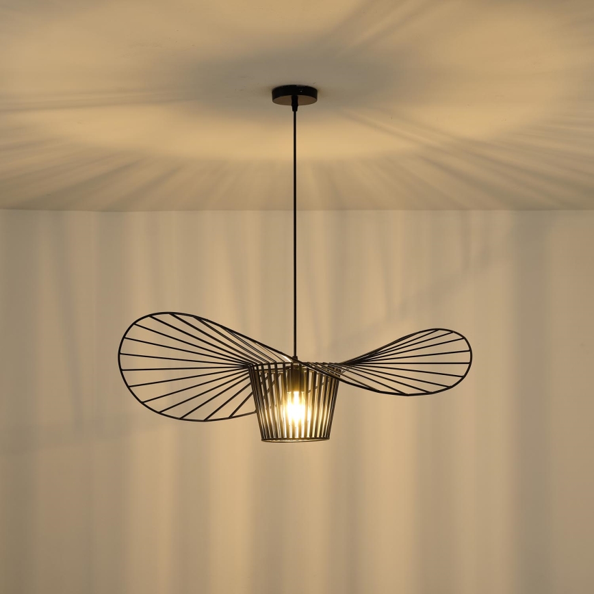 Κρεμαστό φωτιστικό οροφής OGGI 1xE27/40W/230V διάμετρος 80 cm μαύρο