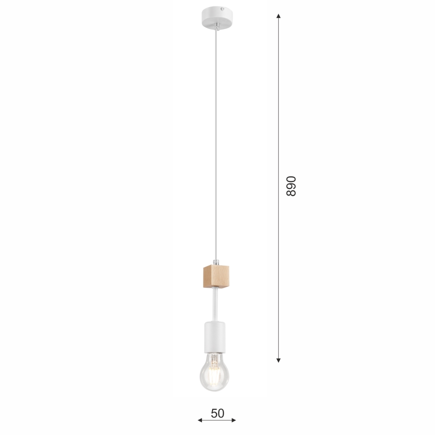 Κρεμαστό φωτιστικό οροφής ORAZIO 1xE27/60W/230V οξιά