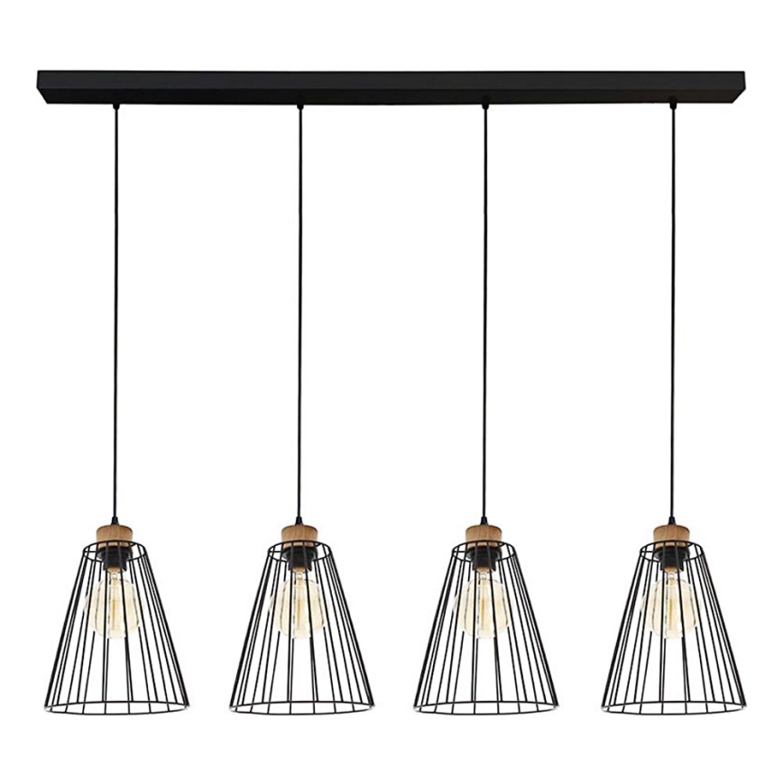 Κρεμαστό φωτιστικό οροφής ORAZIO 4xE27/60W/230V δρυς