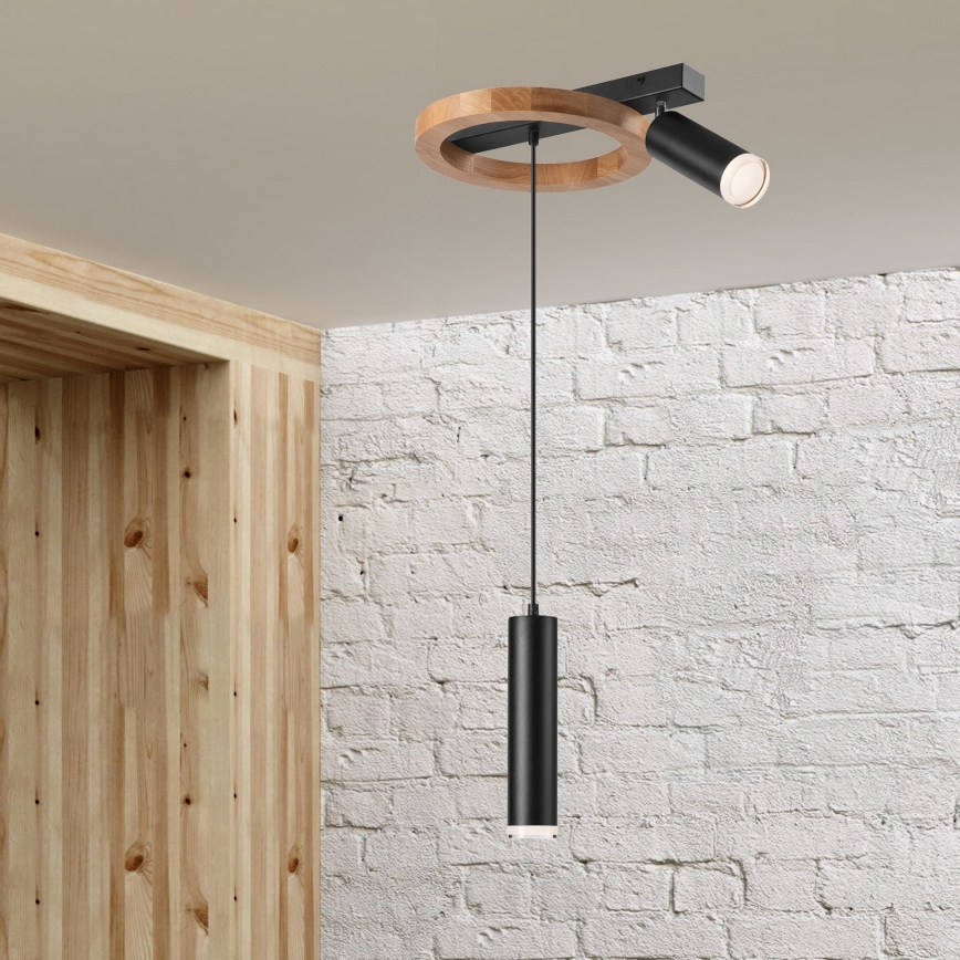 Κρεμαστό φωτιστικό οροφής OTIS 2xE27/15W/230V δρυς