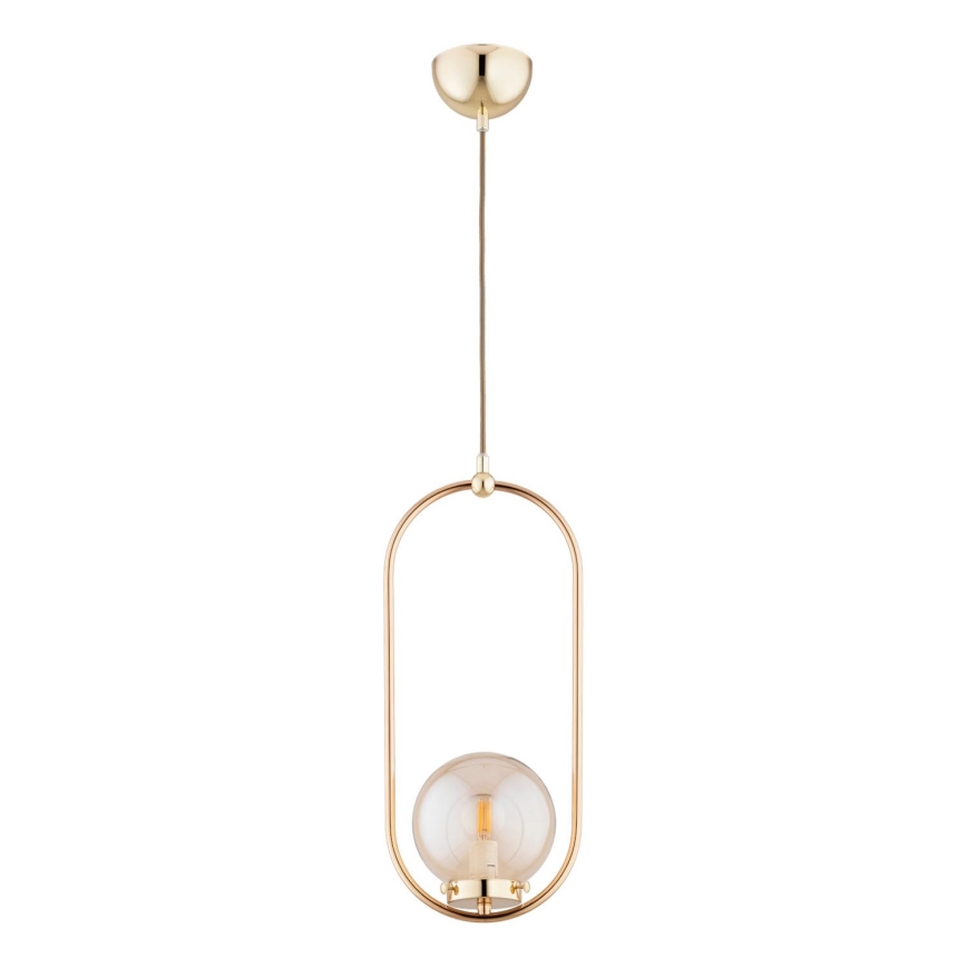 Κρεμαστό φωτιστικό οροφής OVAL 1xE14/10W/230V χρυσό