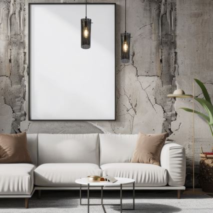 Κρεμαστό φωτιστικό οροφής PADOVA 1xE27/15W/230V μαύρο