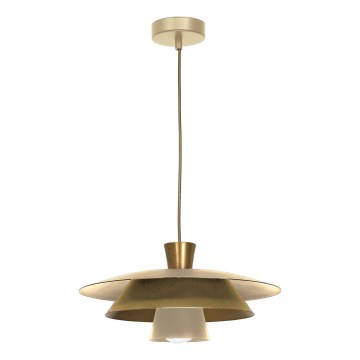 Κρεμαστό φωτιστικό οροφής PLATO 1xE27/15W/230V μπεζ/χρυσό