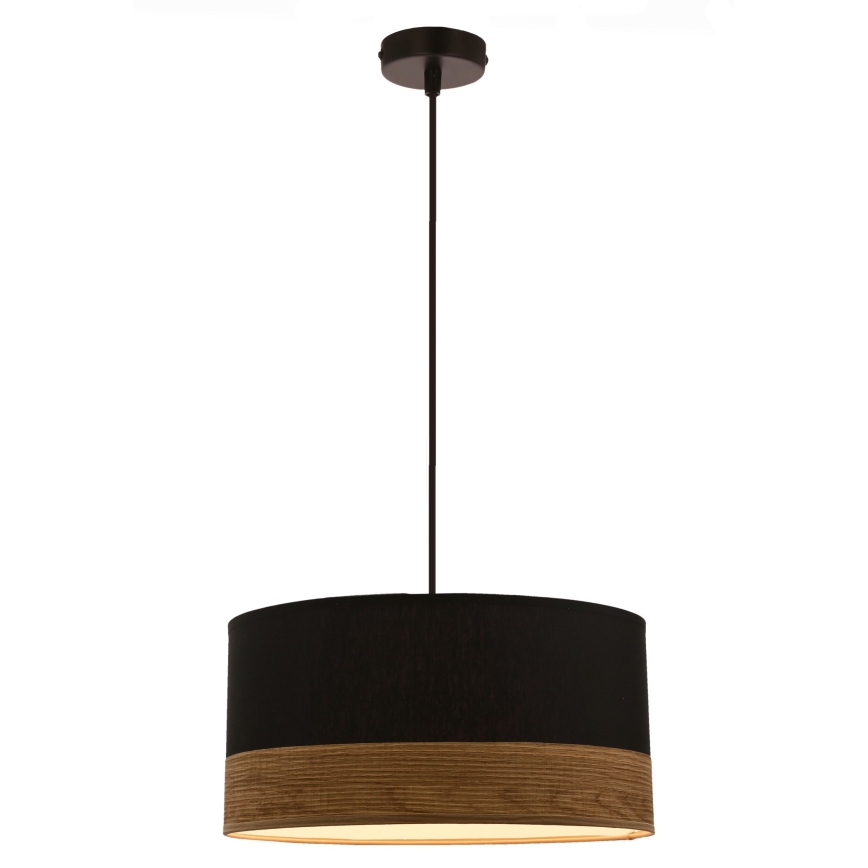 Κρεμαστό φωτιστικό οροφής PORTO 1xE27/60W/230V μαύρο/καφέ
