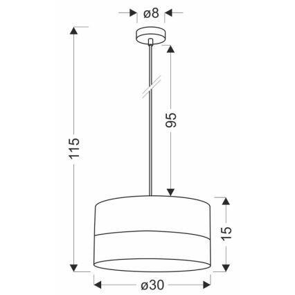 Κρεμαστό φωτιστικό οροφής PORTO 1xE27/60W/230V μαύρο/καφέ