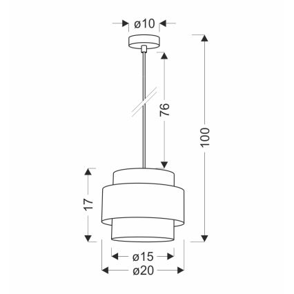 Κρεμαστό φωτιστικό οροφής PRESTIGE 1xE27/40W/230V χρυσαφί/μαύρο