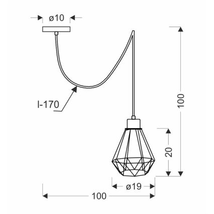 Κρεμαστό φωτιστικό οροφής PRIMO 1xE27/60W/230V spider