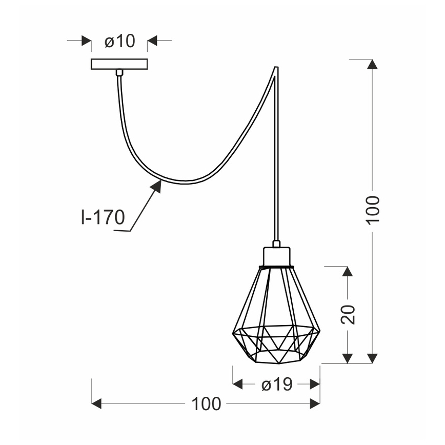 Κρεμαστό φωτιστικό οροφής PRIMO 1xE27/60W/230V spider