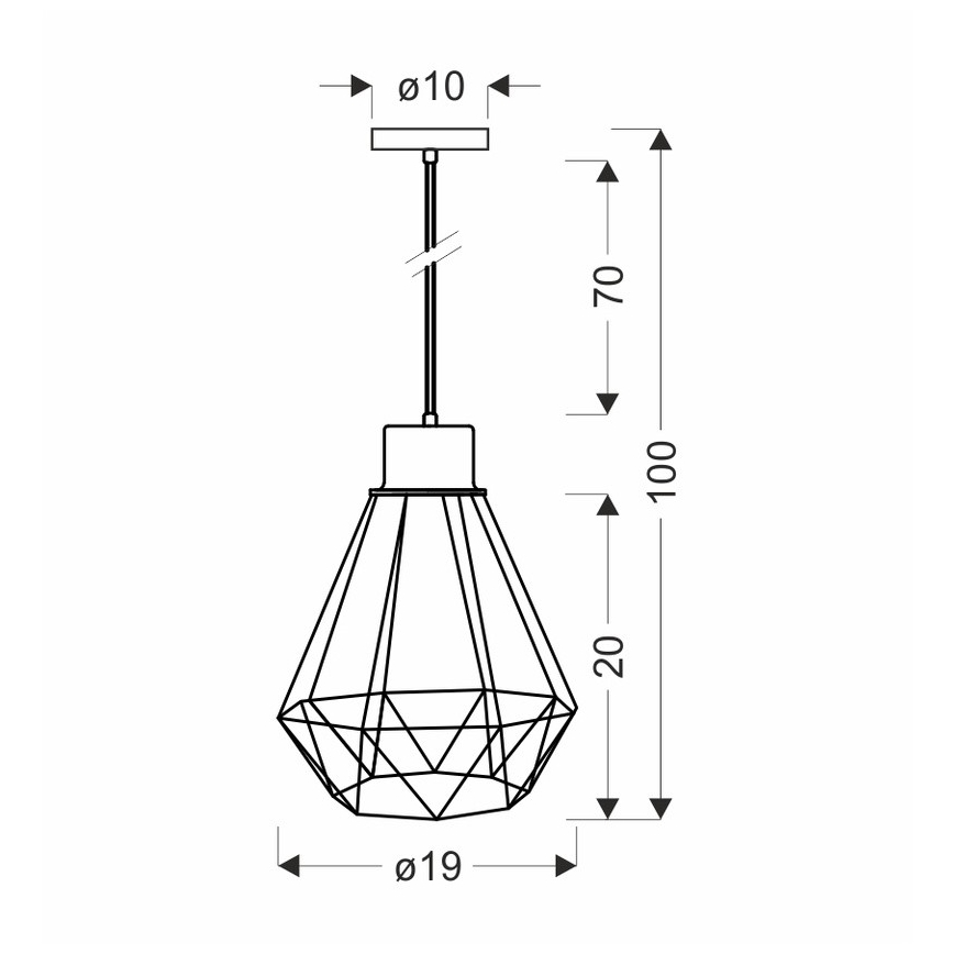Κρεμαστό φωτιστικό οροφής PRIMO 1xE27/60W/230V μαύρο/χρυσό