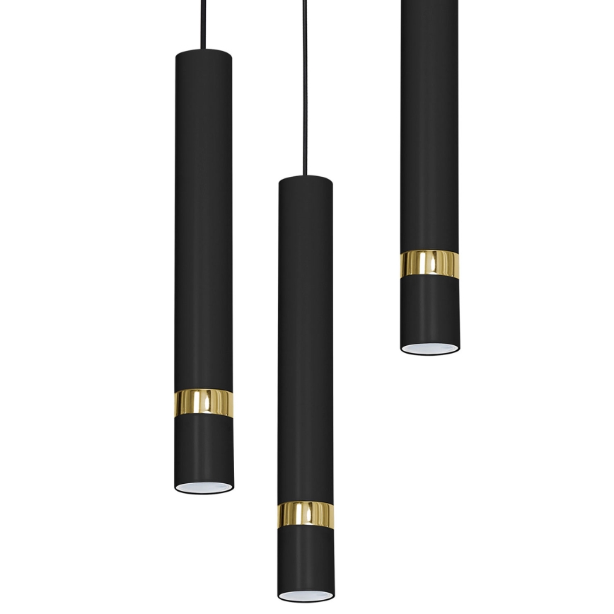 Κρεμαστό φωτιστικό οροφής RENO 3xGU10/8W/230V μαύρο/χρυσό