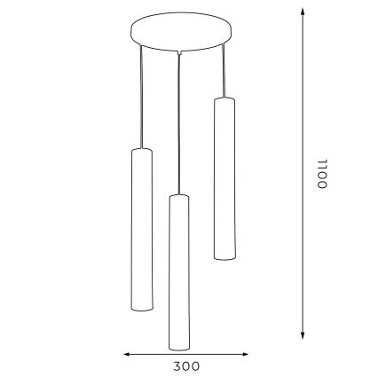 Κρεμαστό φωτιστικό οροφής RENO 3xGU10/8W/230V μαύρο/χρυσό