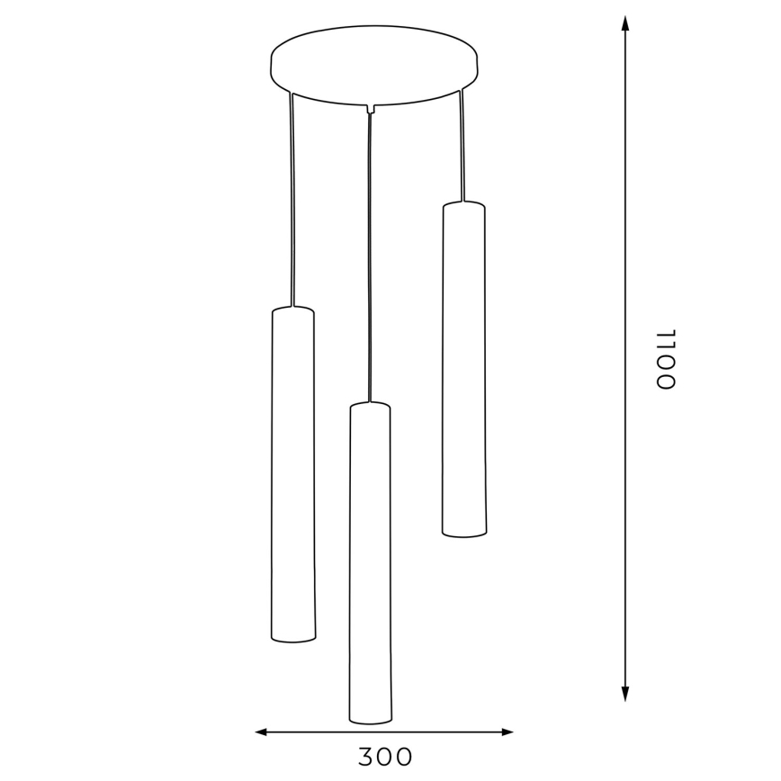 Κρεμαστό φωτιστικό οροφής RENO 3xGU10/8W/230V μαύρο/χρυσό