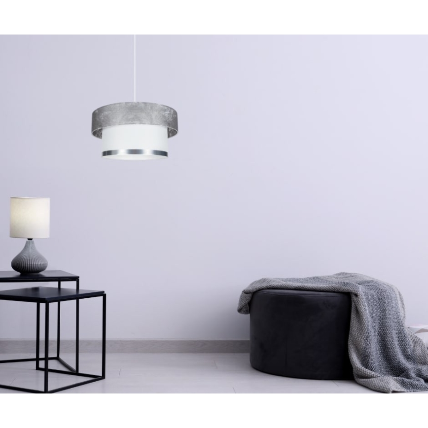 Κρεμαστό φωτιστικό οροφής RESSA 1xE27/60W/230V ασημί