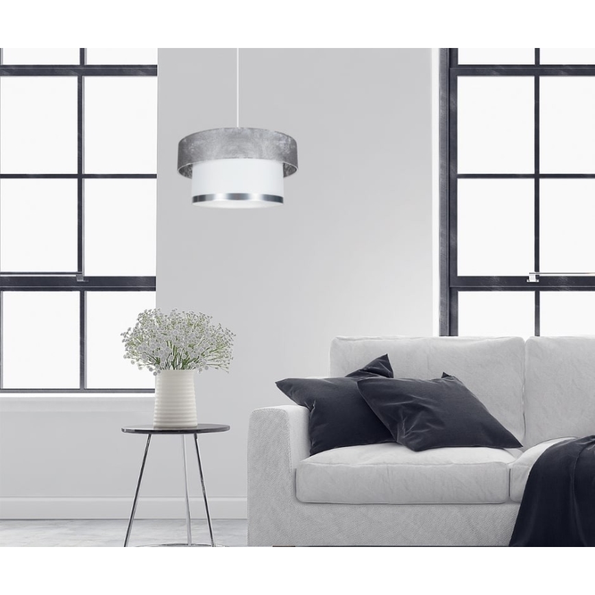 Κρεμαστό φωτιστικό οροφής RESSA 1xE27/60W/230V ασημί