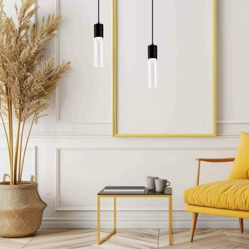 Κρεμαστό φωτιστικό οροφής RICKY 1xGU10/10W/230V μαύρο
