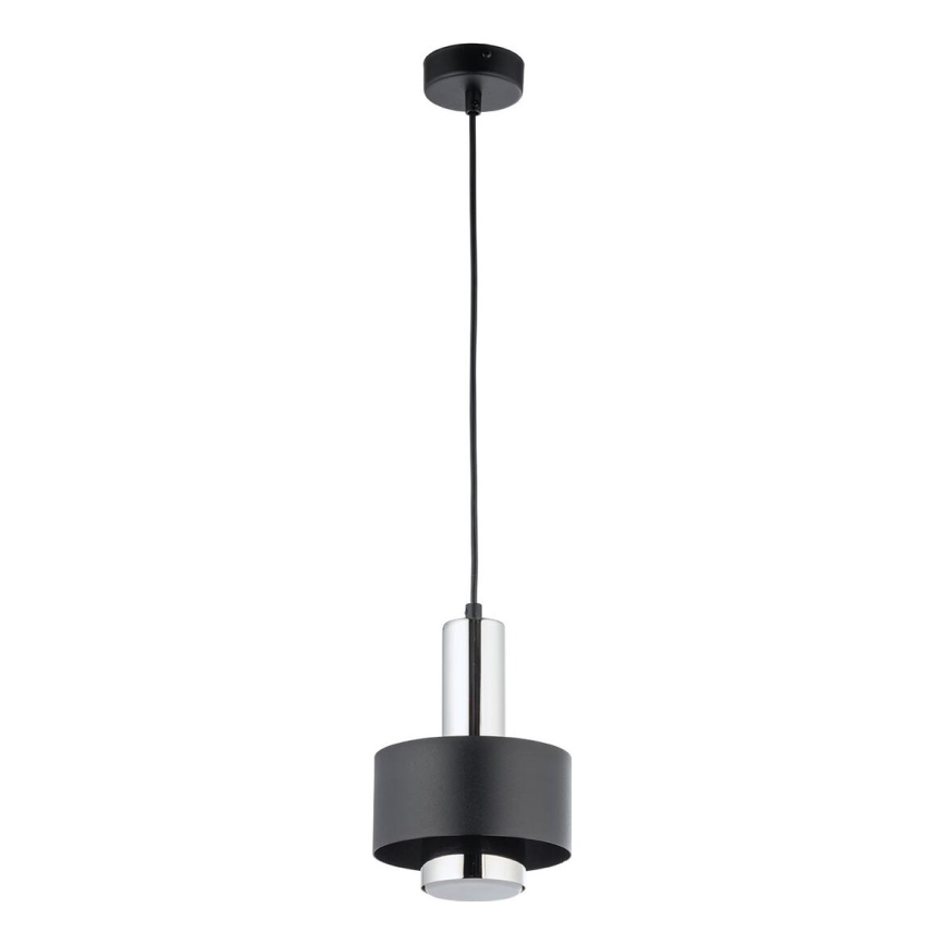 Κρεμαστό φωτιστικό οροφής RIF LUX 1xGX53/12W/230V διάμετρος 15 cm μαύρο/γυαλιστερό χρώμιο