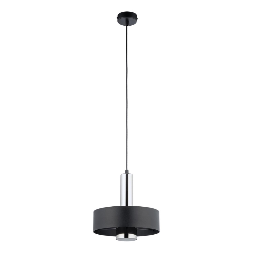 Κρεμαστό φωτιστικό οροφής RIF LUX 1xGX53/12W/230V διάμετρος 25 cm μαύρο/γυαλιστερό χρώμιο