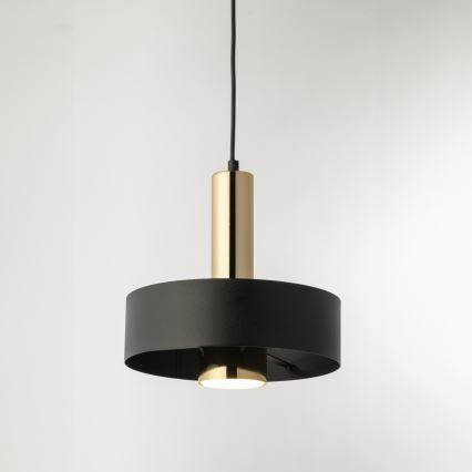 Κρεμαστό φωτιστικό οροφής RIF LUX 1xGX53/12W/230V διάμετρος 25 cm μαύρο/χρυσό