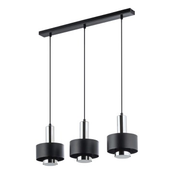 Κρεμαστό φωτιστικό οροφής RIF LUX 3xGX53/12W/230V μαύρο/γυαλιστερό χρώμιο