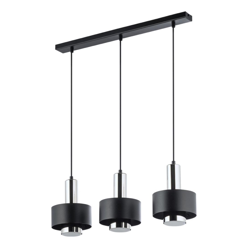 Κρεμαστό φωτιστικό οροφής RIF LUX 3xGX53/12W/230V μαύρο/γυαλιστερό χρώμιο