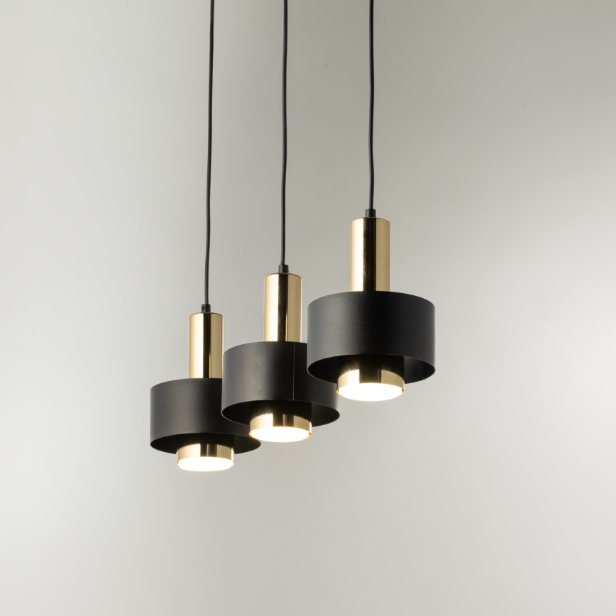 Κρεμαστό φωτιστικό οροφής RIF LUX 3xGX53/12W/230V μαύρο/χρυσό
