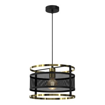 Κρεμαστό φωτιστικό οροφής RIM 1xE27/60W/230V μαύρο/χρυσό