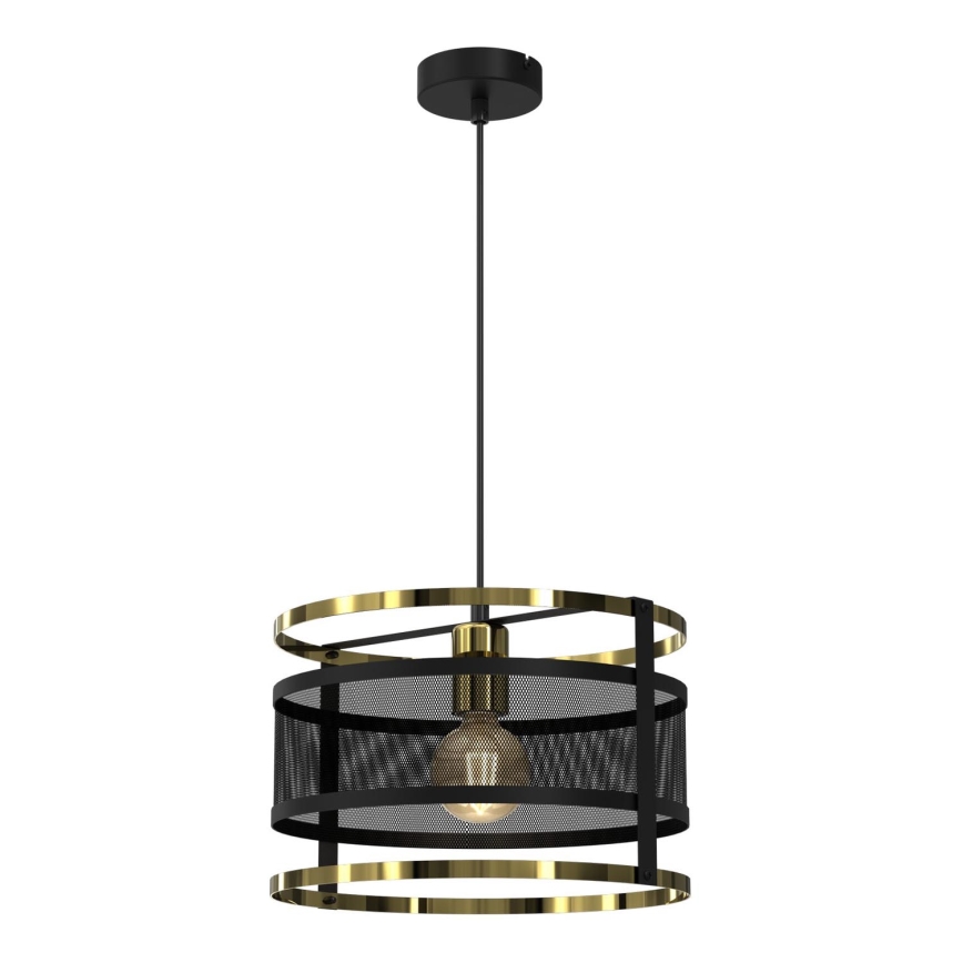 Κρεμαστό φωτιστικό οροφής RIM 1xE27/60W/230V μαύρο/χρυσό