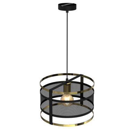 Κρεμαστό φωτιστικό οροφής RIM 1xE27/60W/230V μαύρο/χρυσό