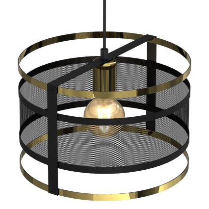Κρεμαστό φωτιστικό οροφής RIM 1xE27/60W/230V μαύρο/χρυσό