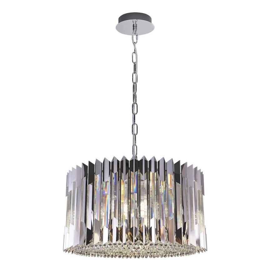 Κρεμαστό φωτιστικό οροφής RITZ 12xE14/40W/230V διάμετρος 54 cm γυαλιστερό χρώμιο