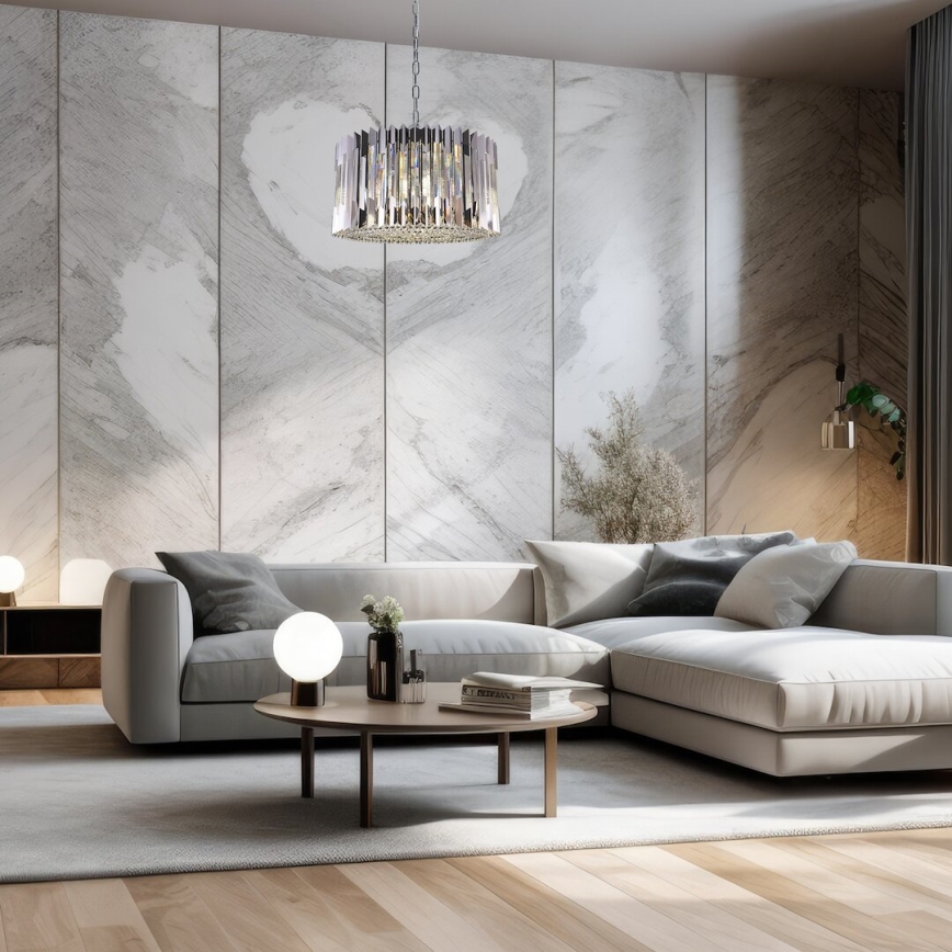 Κρεμαστό φωτιστικό οροφής RITZ 12xE14/40W/230V διάμετρος 54 cm γυαλιστερό χρώμιο