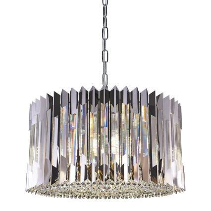 Κρεμαστό φωτιστικό οροφής RITZ 12xE14/40W/230V διάμετρος 54 cm γυαλιστερό χρώμιο