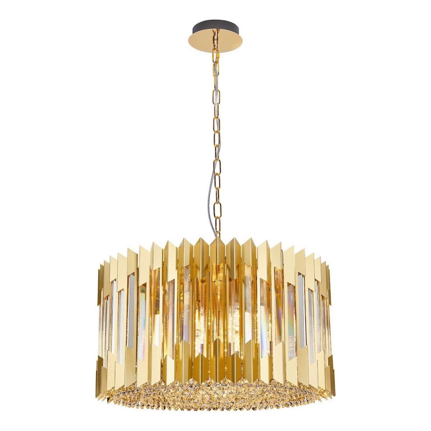 Κρεμαστό φωτιστικό οροφής RITZ 12xE14/40W/230V διάμετρος 54 cm χρυσό