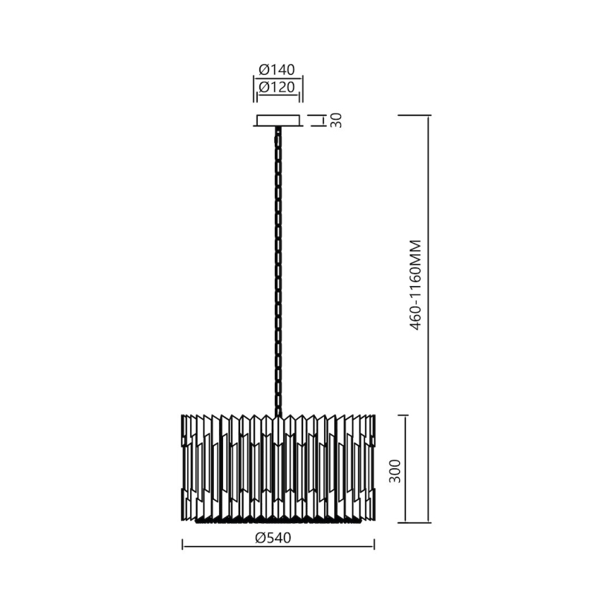 Κρεμαστό φωτιστικό οροφής RITZ 12xE14/40W/230V διάμετρος 54 cm χρυσό
