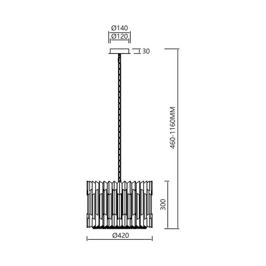 Κρεμαστό φωτιστικό οροφής RITZ 7xE14/40W/230V διάμετρος 42 cm χρυσό