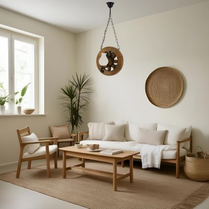 Κρεμαστό φωτιστικό οροφής ROATA 2xE14/40W/230V οξιά